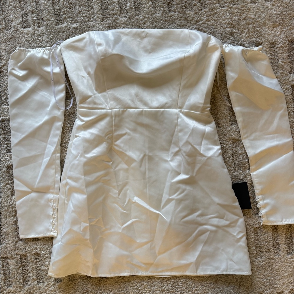 Lulu's White Off-Shoulder Mini Dress